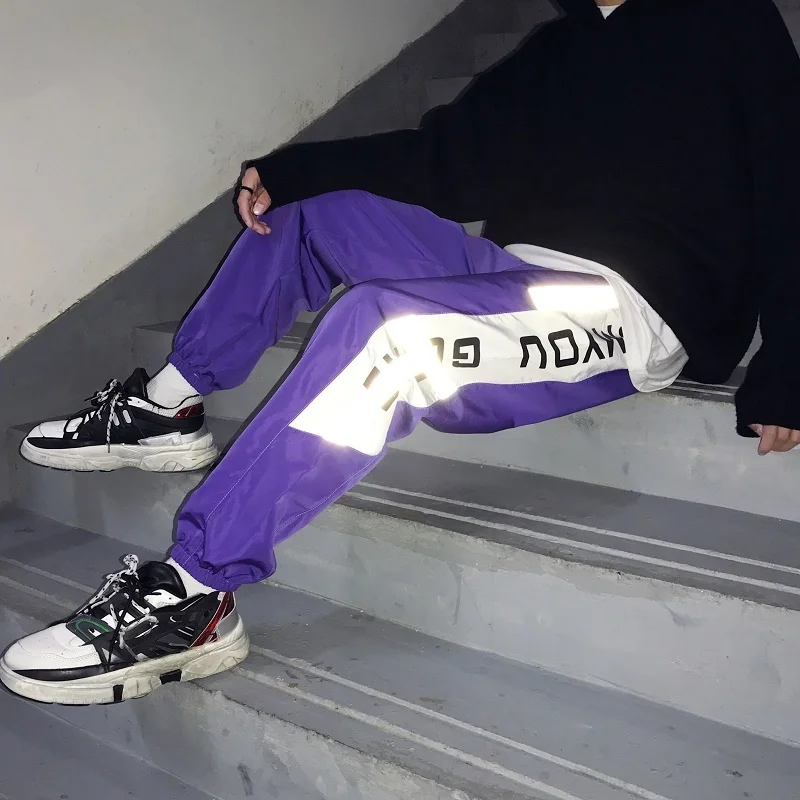 Men's Trousers 19 Summer New Port Wind Pants Pants Men's Sports Reflective Pants Super Fire Letters Youth Casual Men's Clothing
