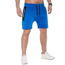 Плюс Размеры M-3XL мужские летние хлопчатобумажные шорты на молнии накладные карманы шорты Повседневное Drawstring Фитнес шорты для тренировок мужской штаны