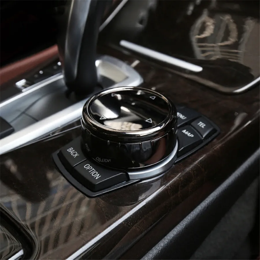 Best 3D Black Car Multimedia Knob Covers Stickers Replacement for BMW E46 E39 E60 E90 F30 E36 F10 X5 E53 F20 F30 E34 Car Styling