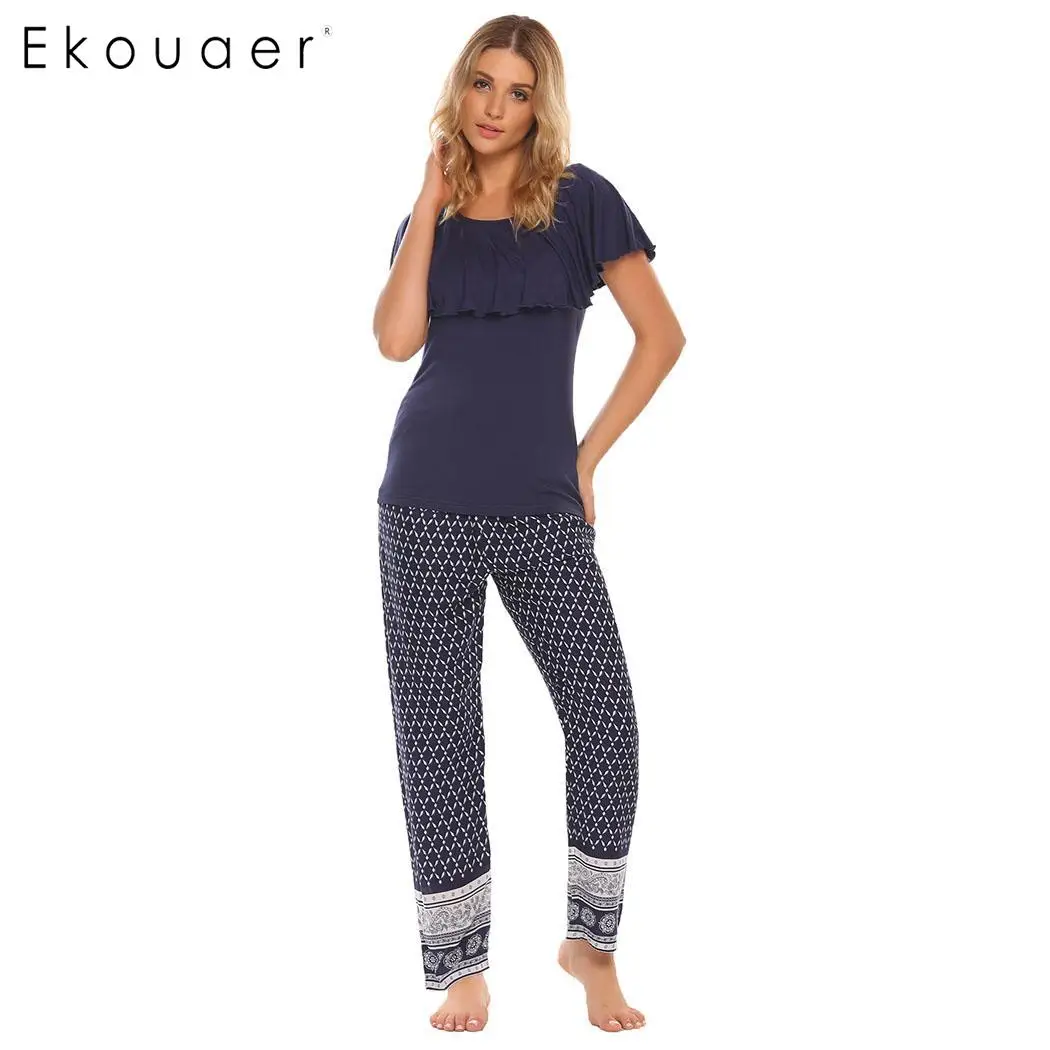 Heren pyjama velours katoen met V-hals Art. 451924 Blauw