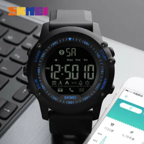 

Men's Waterproof Sport Alarm Analog Digital Bluetooth Smart Wrist Watch Male Smart Watches