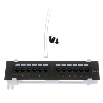 

Network Tool Kit 12 Port Cat6 Patch Panel Rj45 Networking Wall Mount Rack Mount Bracket