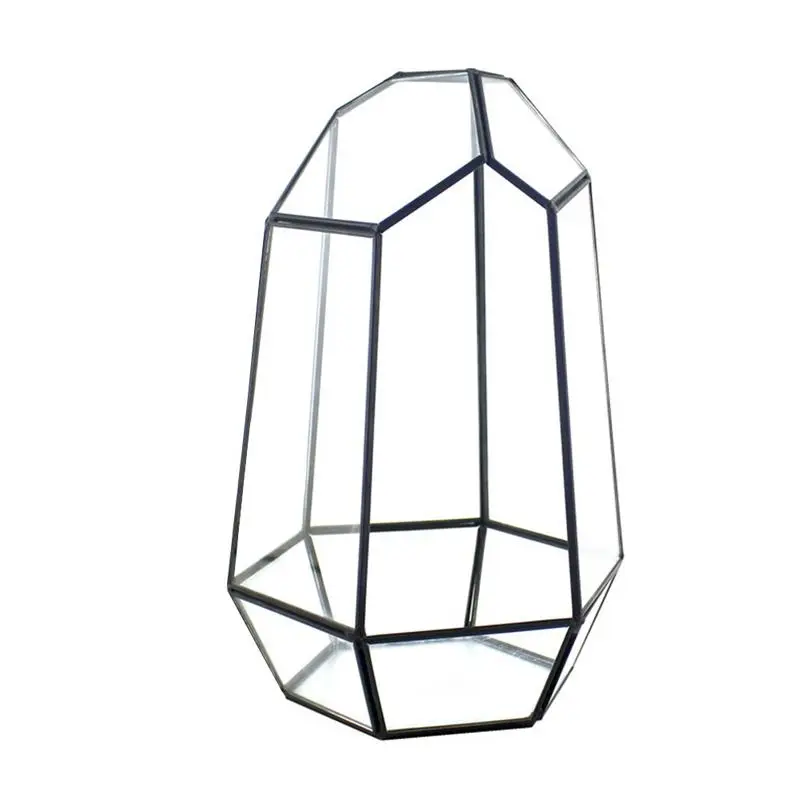 

Closed Irregular Terrarium Succulent Planter Geometric Flower Plant Pot Tabletop Container Desktop Display Box Candle Holder