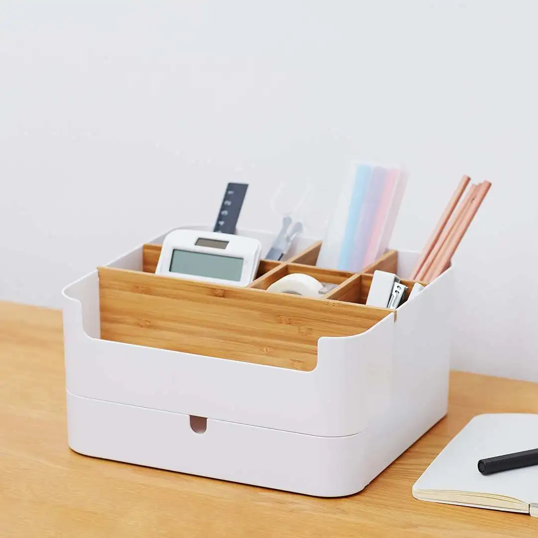 

Bamboo Make Multifunctional Drawer Type Desktop Bathroom Box Cosmetic Storage Display Box Glove Box Bathroom Holder Accessories