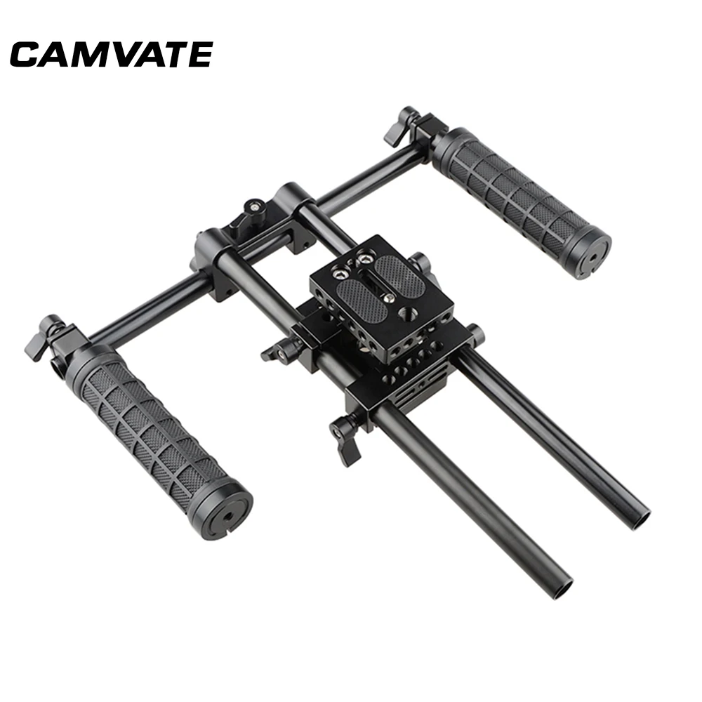 CAMVATE плечо Rig ручка 15 мм стержень зажим пластина для DSLR камеры видеокамеры