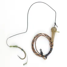 Карп Рыбалка установка для волос безопасности рукава зажим контакта готовые Running Rig покрытием кривая труба рыболовные крючки, Размер 2#4#6#8