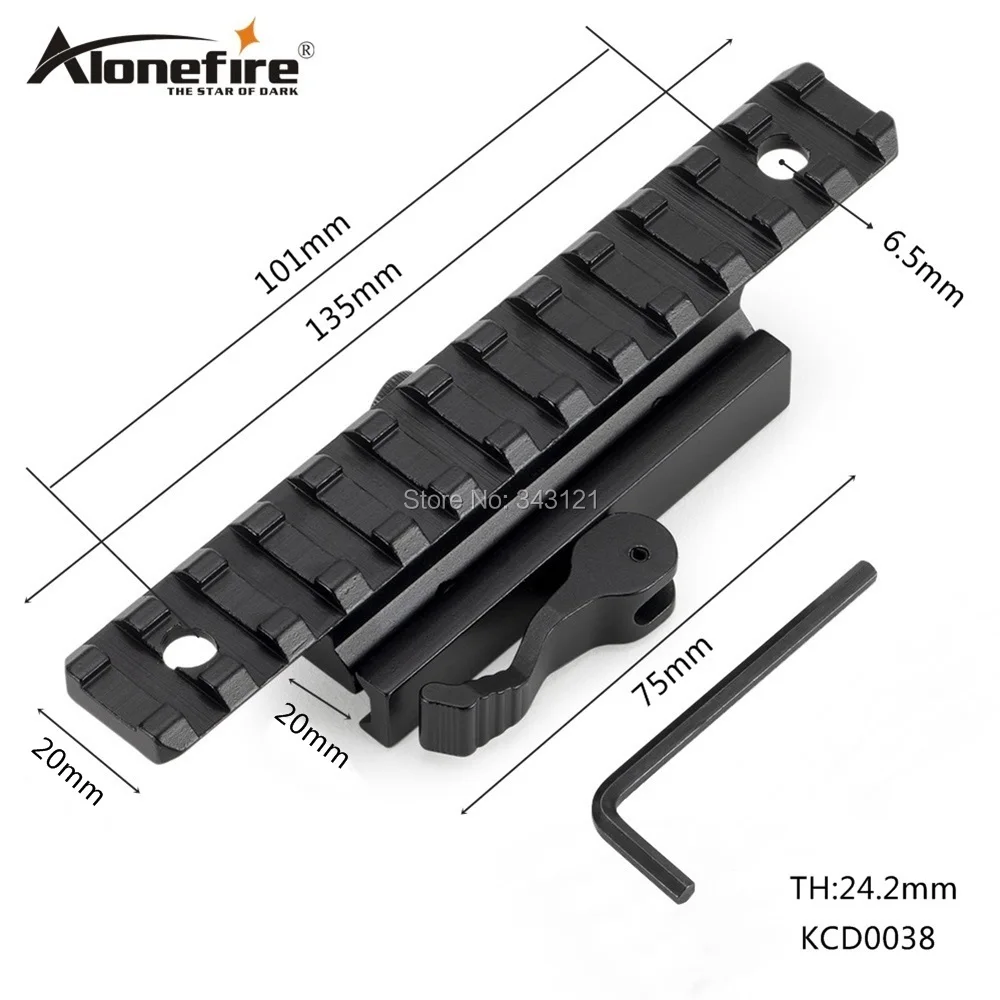 AloneFire KCD0038 QD Quick Release Mount Adapter 13 слотов Fit 20 мм Пикатинни Вивер рельс база охотничий Пистолет Аксессуары