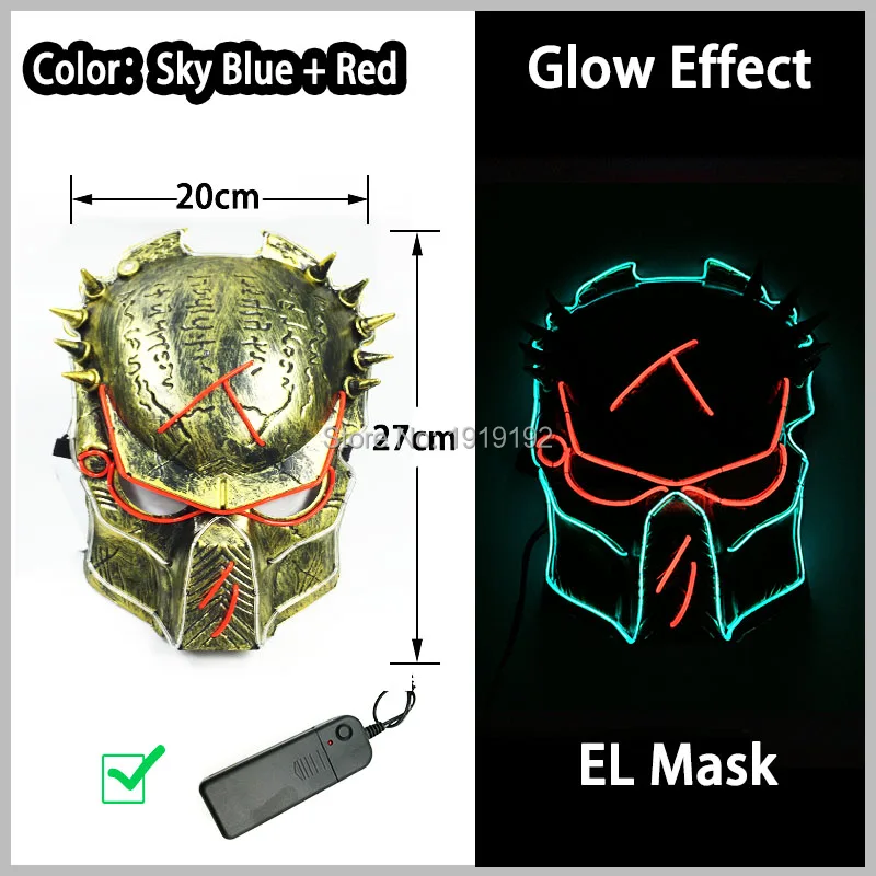 12 стилей энергосберегающая светодиодный неоновая маска 10 цветов на выбор el wire маска с питанием от DC-3V драйвера для украшения Хэллоуина