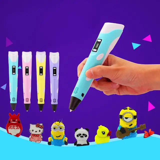 Best Offers 7.5inches 3D printing pen 0.7mm ABS Smart 3d drawing pens with Filament LED Display for the Kids gifts for Doodling Art Craft