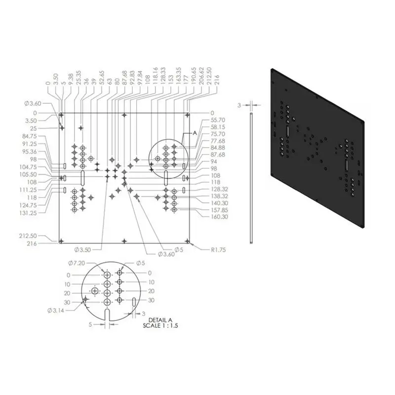 

Universal M5 Screw Build Plate 3D Printer Accessories Universal V-Slot Hot Bed Panel for Openbuilds Rerap 3D Printer DIY Tools