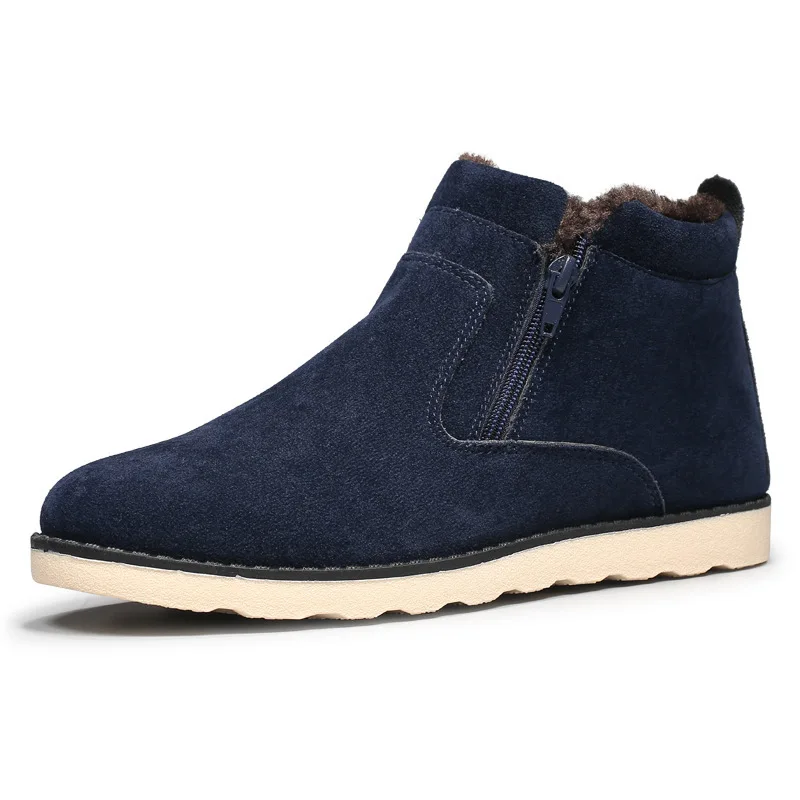 Heißer Verkauf Mode Martin Stiefel Männer Kurze Top Flache Ferse Zip Schuhe Warm Plüsch Pelz Winter Stiefel Bequem Martin Stiefel größe 39-44