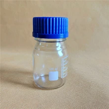 3 шт. 100 мл реагент бутылка, Градуированные бутылки для хранения с GL45 синий винт-колпачок, прозрачная стеклянная бутылка
