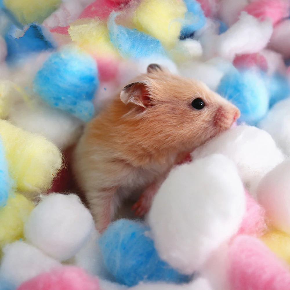 

100Pcs/set Colorful Small Animals Toys for Hamster Rat Mouse Winter Keep Warm Cotton Ball Cute Cage House Filler Supply