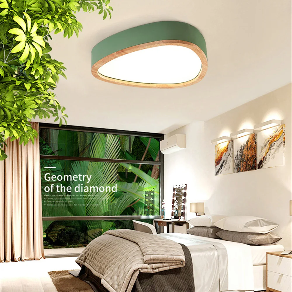 

New Arrival LED Ceiling Lights for Living Room Remote Control Modern Ceiling Lamp Wooden Bedroom Luminaire Wood Kitchen Lighting
