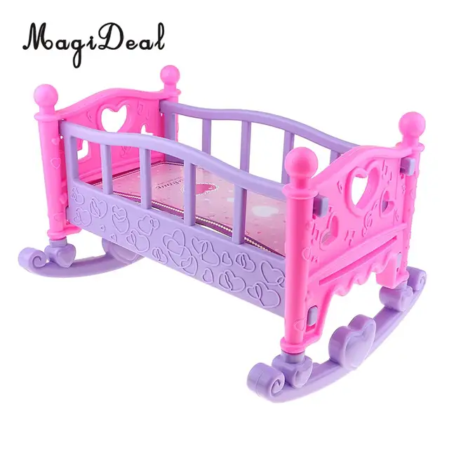 Cute Baby Doll Rocking Bed Bedroom Furniture Accessory For Mellchan Cute Baby Doll Rocking Bed Bedroom Furniture Accessory For Mellchan Toy