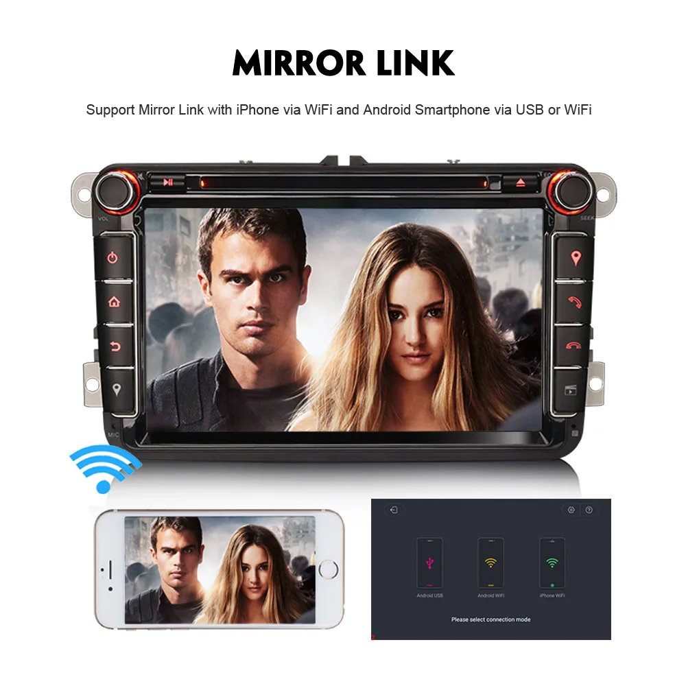 Clearance 8" Android 8.1 Autoradio Sat Nav DAB+ DVD Radio GPS OBD Car Multimedia Player for VW Passat Golf Polo V 6R Scirocco Skoda Seat 2