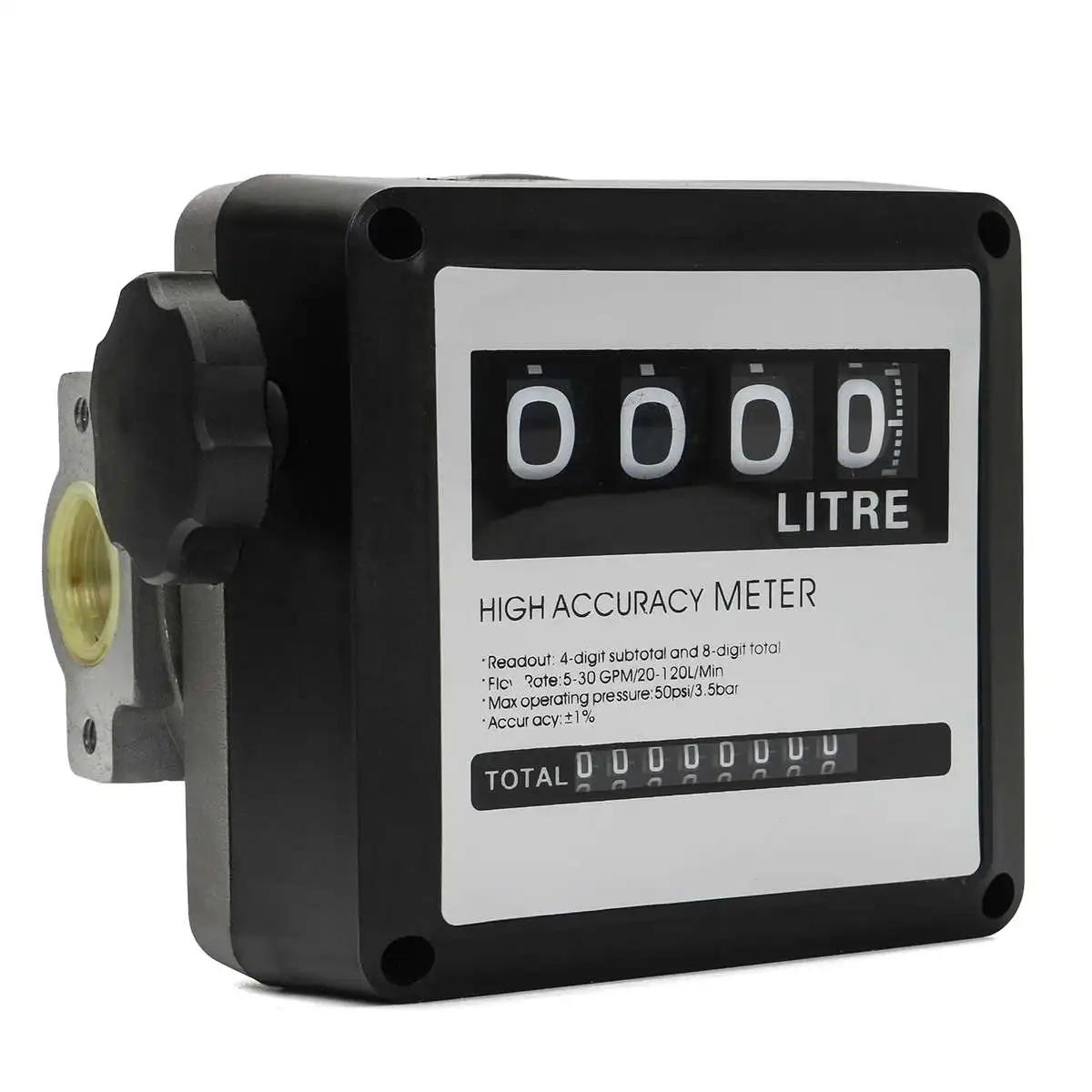 

1Pcs 4 Digital 20-120L/Min Oil meter for Diesel Gasoline Fuel Petrol Oil Flow Meter Counter Gauge for Refueling device