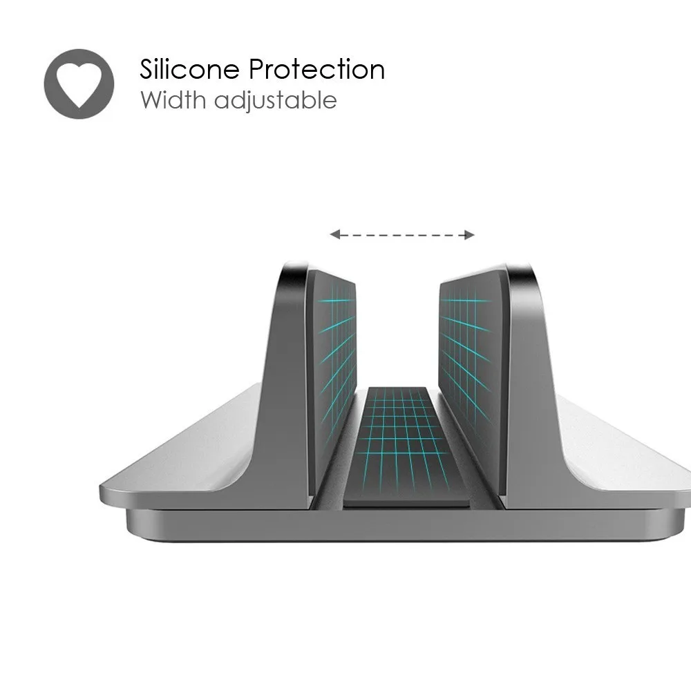 Vertical Adjustable Laptop Stand Desktop Aluminum Alloy Notebook Holder For Macbook Air Pro Su