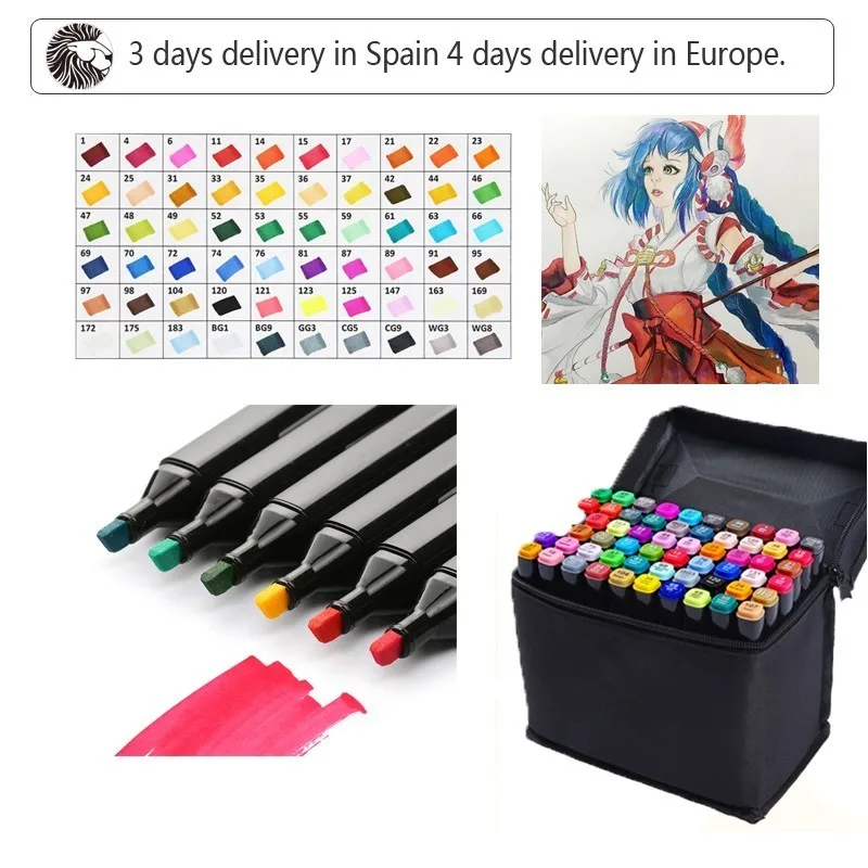 

THOUCHNEW/Student painting mark pen/Oily Alcoholic Dual Markers Pen/30/40/60 color/For Animation Manga Design