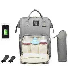 Мода USB детские пеленки мешок вместительные, для будущих мам сумка Многофункциональный Мама пеленки мешок коляска с водоотталкивающим
