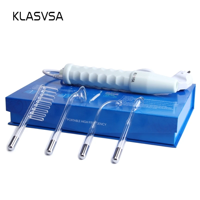 

KLASVSA Darsonval Wand 4 in 1 High Frequency Remover Facial Skin Care Body Spa Salon Acne Therapy Device Glaselektrode