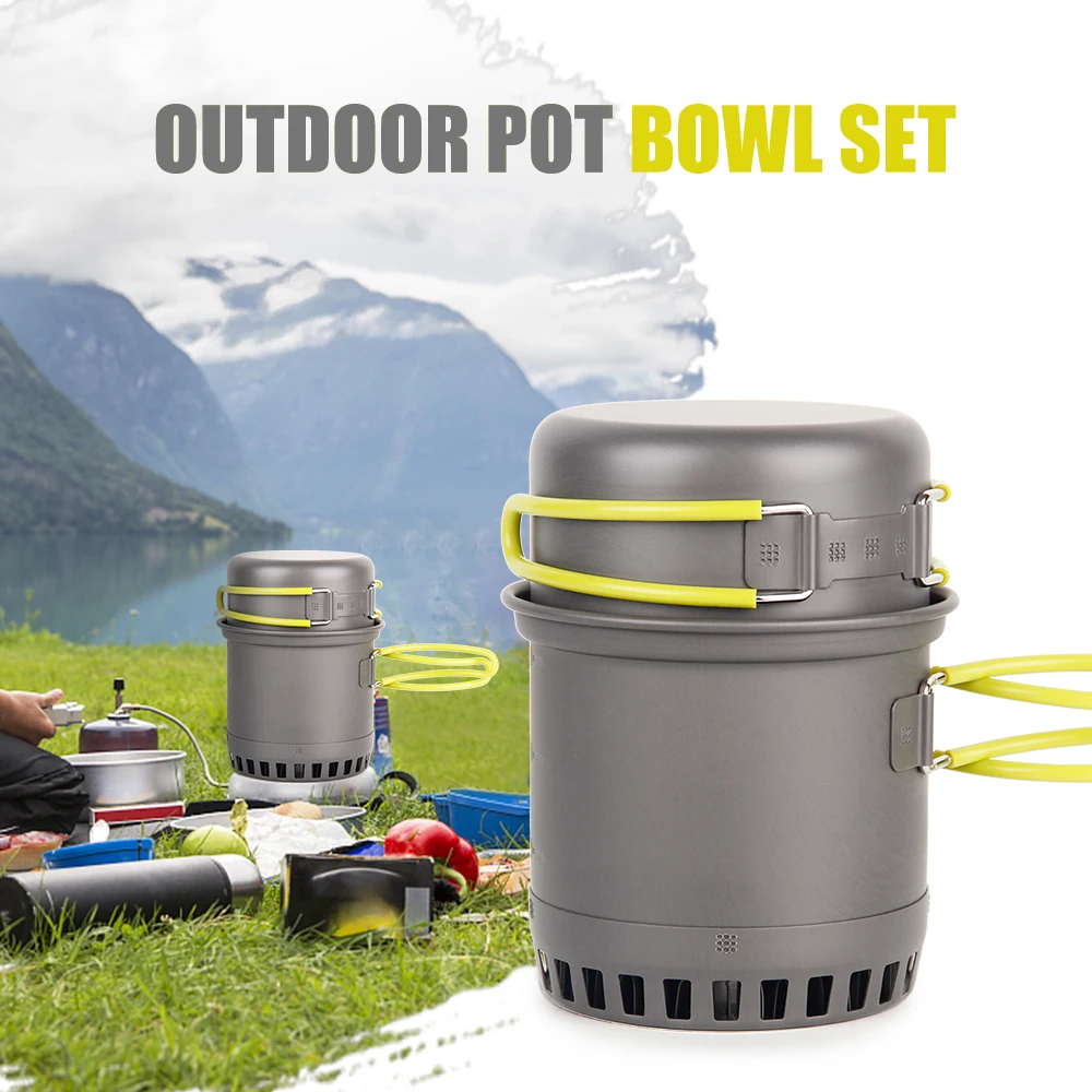 Ultralight Camping Cookware Utensils Outdoor Tableware 0.75L Pot Pan