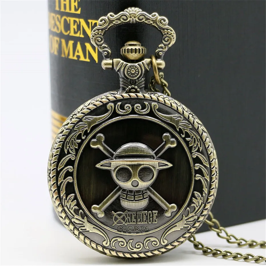 Классические карманные часы в стиле стимпанк, бронзовые часы с подвеской в виде пиратского черепа, карманные часы, уникальные лучшие подарки, Прямая поставка