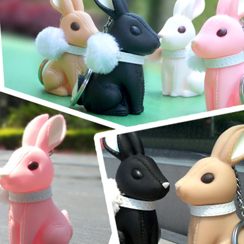 

Rabbit Keychain Mini Bunny Pendant Key Holder Hanging Ornament for Car Backpack Handbag Key Ring