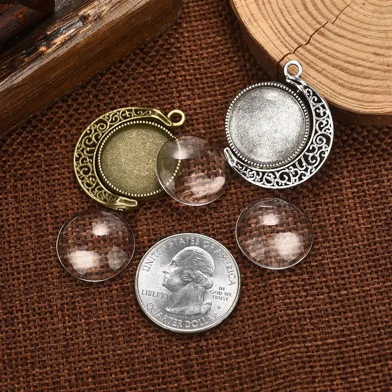 

15pcs/Lot Znic Alloy Round 18mm Cameo Cabochon Base Settings for Pendants Bezel Tray Pendant Blank Jewelry Making Findings DIY