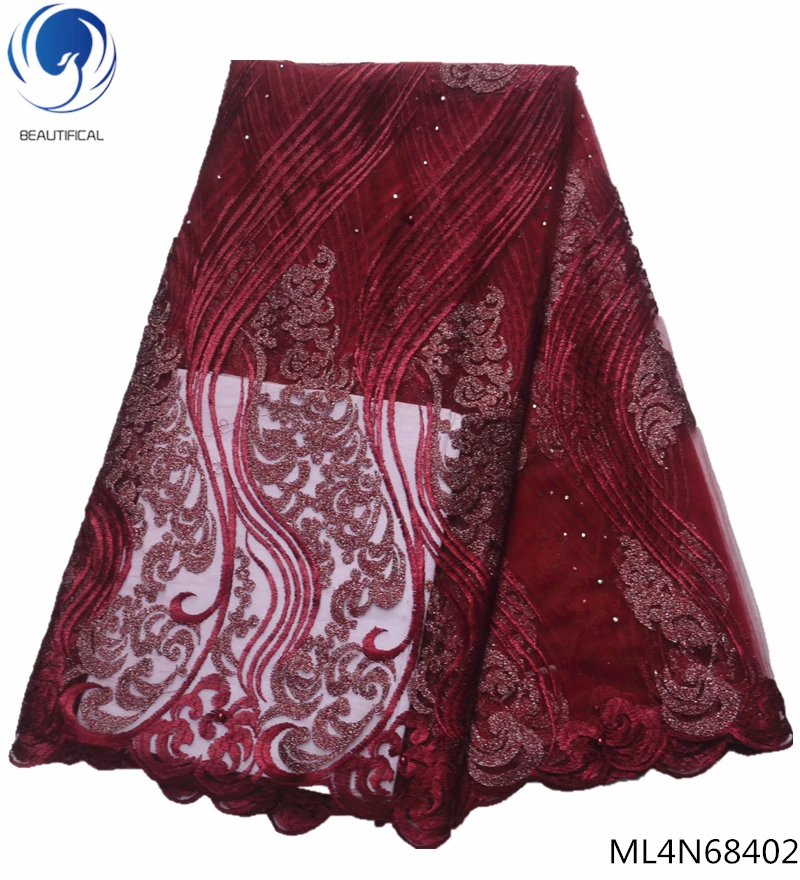 

Beautifical french lace wedding fabric african french net laces african lace fabrics nigerian quality 5 yards/lot online ML4N684