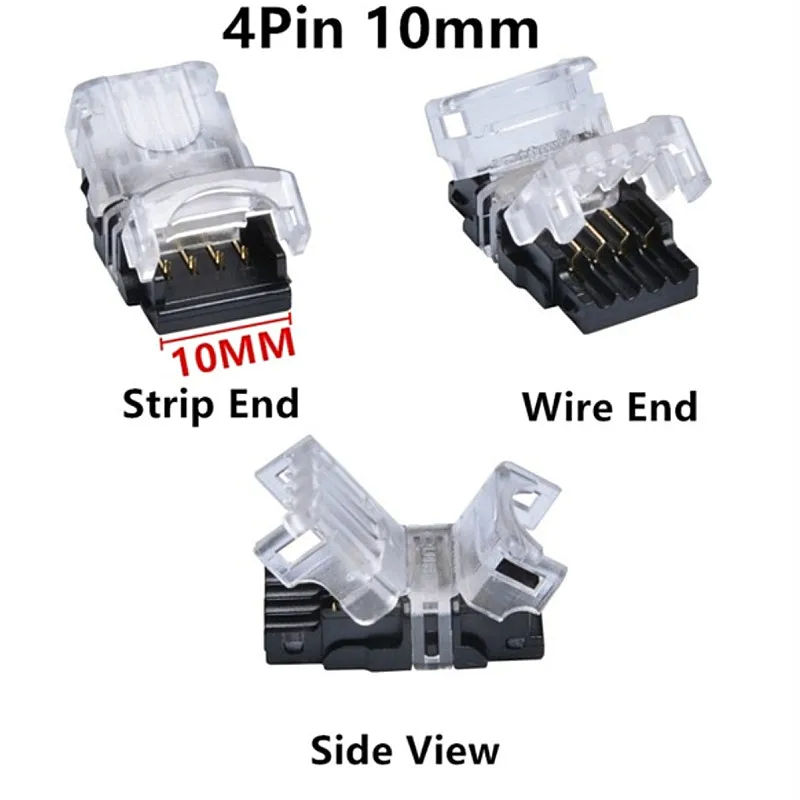 5 шт. 2pin один цвет 4Pin RGB 5Pin RGBW 8 мм 10 мм 12 мм светодиодные ленты для провода разъем не водонепроницаемый IP20 IP65 водонепроницаемый