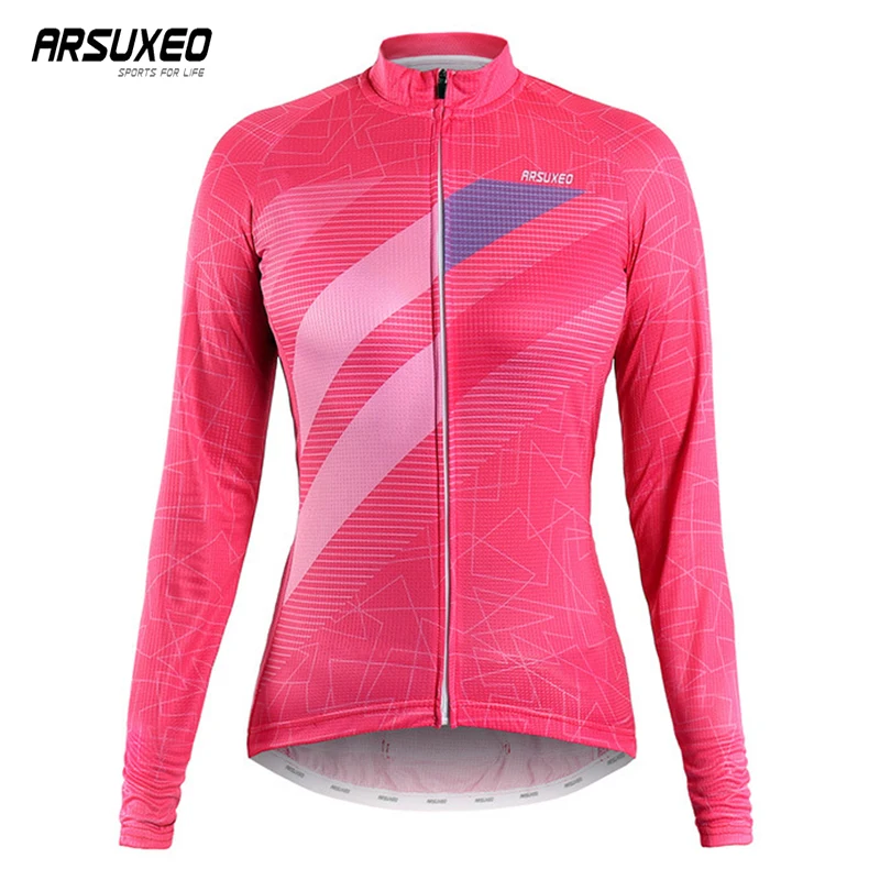 

ARSUXEO Cycling Jersey Women Quick Drying Printing Cycling Clothing Ladies Cycling Wear Breathable MTB Clothes