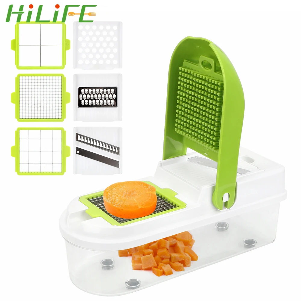 

HILIFE Quick Vegetable Dicer Set Onion Mushroom Tomato Slicer Kitchen Vegetable Slicer Stainless Steel Vegetable Cutter