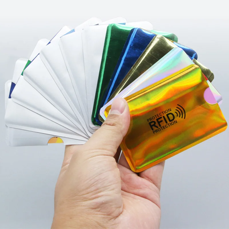 Eseye 5pcs Anti Rfid Wallet Blocking Reader Lock Bank Card Holder Id Bank Card Case Protection Metal Credit Card Holder Aluminiu