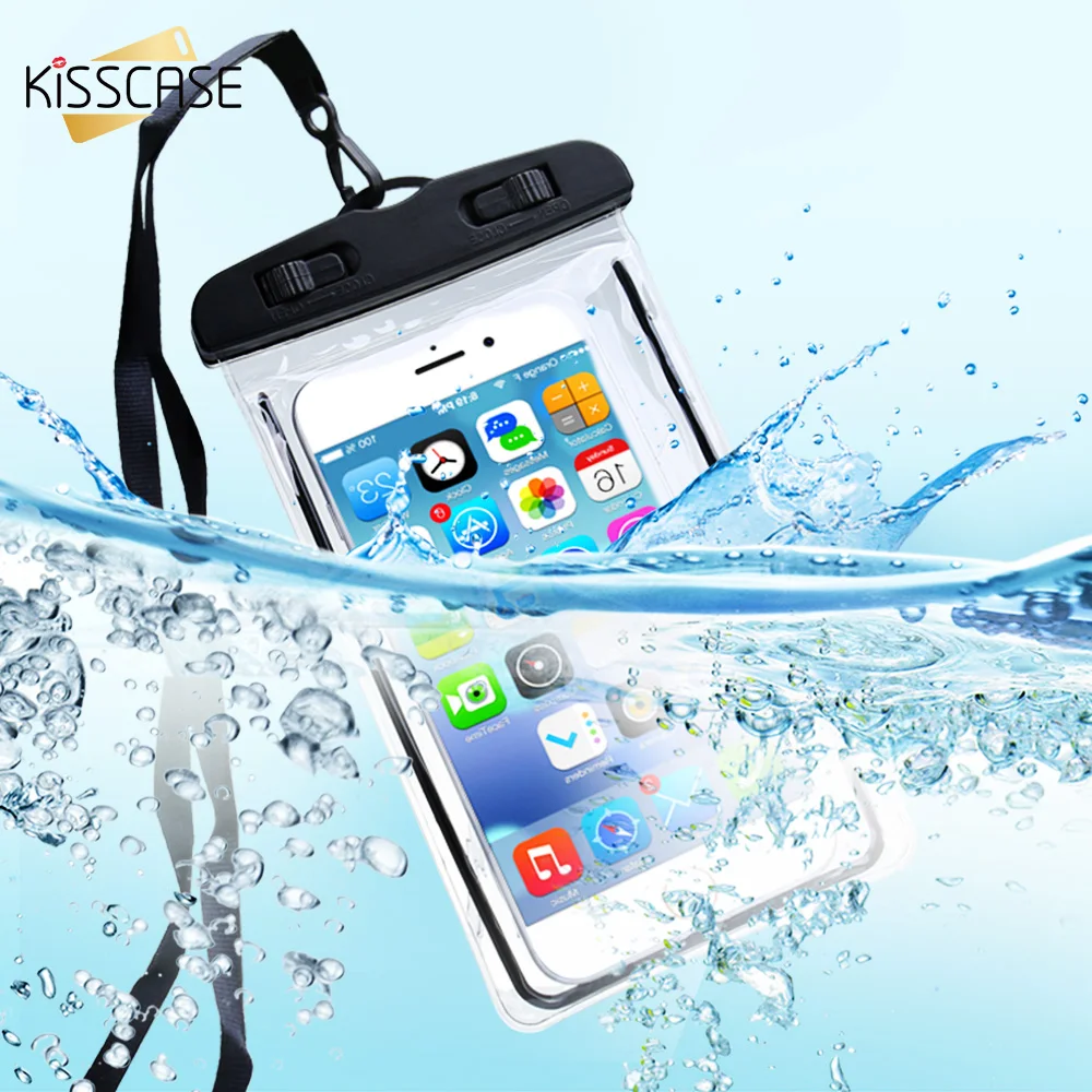 KISSCASE غطاء هاتف مضاد للماء لسامسونج غالاكسي S10 s9 plus غطاء تحت أكياس الماء حقيبة حافظة لهاتف huawei زميله 20 P30 لايت برو