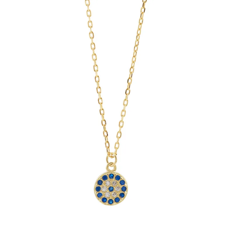 Модное ожерелье Ретро золото S925 Стерлинговое Серебро ожерелья черный синий цепь чокер дьявол глаз кулон ожерелье