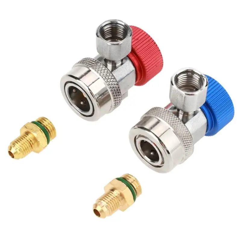 

2pcs R134 A/C Low/High Quick Connector Air Conditioning Coupler Adapter with Caps Tool