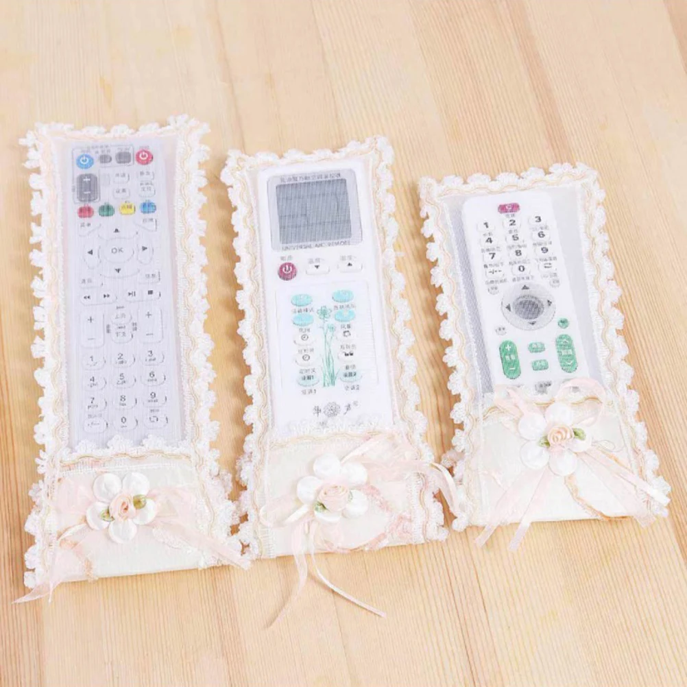 

1PC Fabric Lace Case Cover For TV Remote Control Case For Remote Control Anti Dust Protector Storage Bag Holder Air Condition