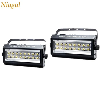

2pcs/lot 400W LED Strobe Light 16pcs White LED High Power Flash Effect Stage Lighting DJ Disco Nightclub Bar Party Stroboscope