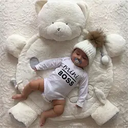 2019 Детские Детский комбинезон весна-осень Одежда для новорожденных хлопок детские комбинезоны с надписью детская одежда белая одежда для