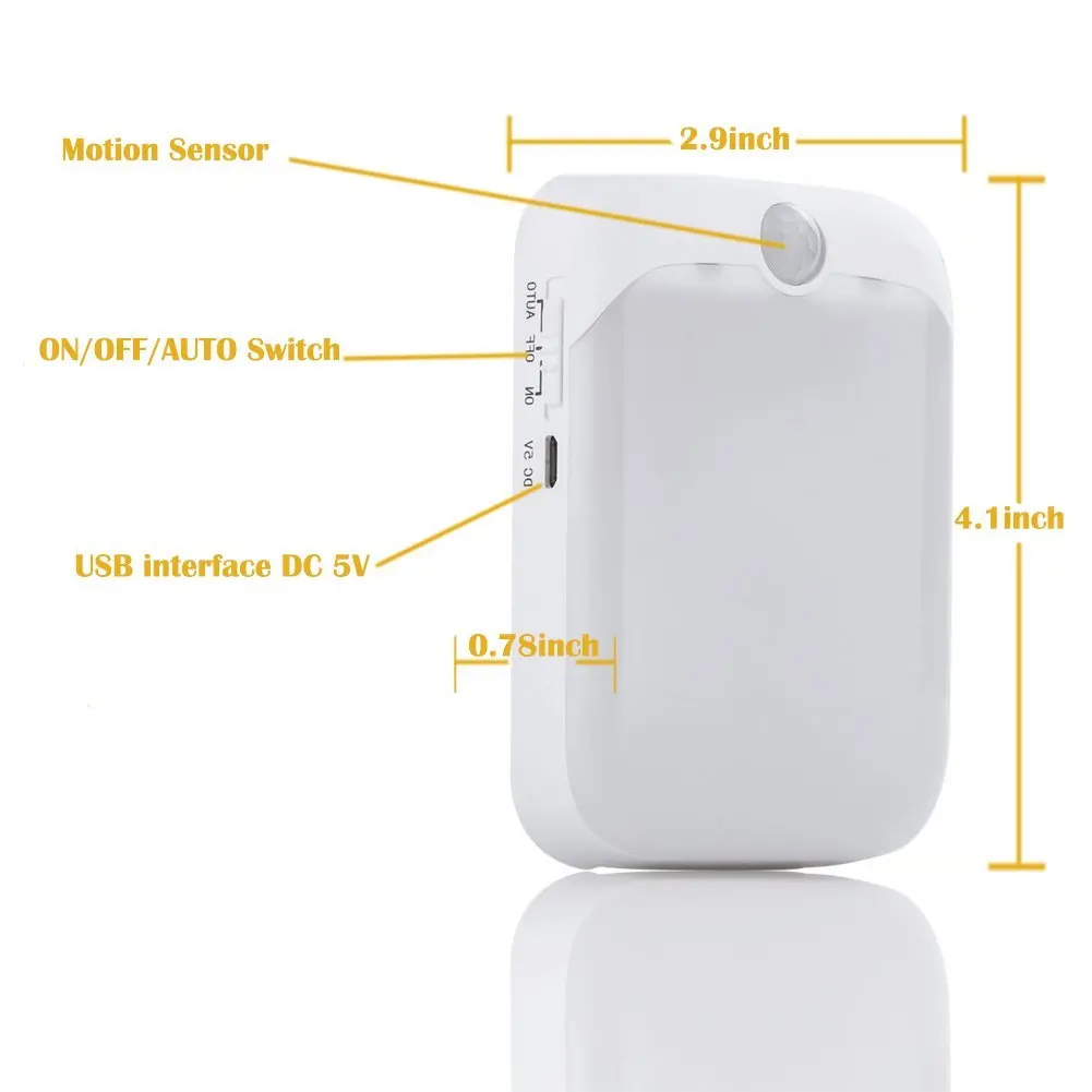 ARILUX ночной Светильник s DC5V 6 светодиодный движения PIR Сенсор светильник USB