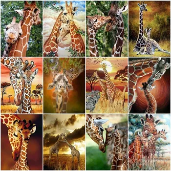 

HUACAN 5D DIY Diamond Embroidery Full Display Animal Giraffe Rhinestones Mosaic Full Square Diamond Painting Home Decor Gift