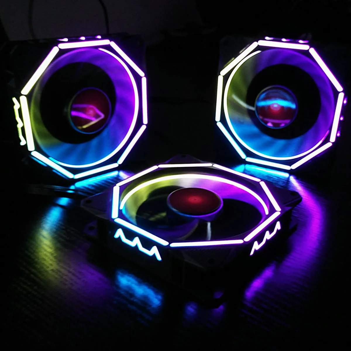 S SKYEE وحدة معالجة خارجية للحاسوب PC التبريد مروحة RGB قابل للتعديل LED 120mm هادئة IR التحكم عن بعد الكمبيوتر مسند تبريد للاب توب مدمج به مكبر صوت مروح...