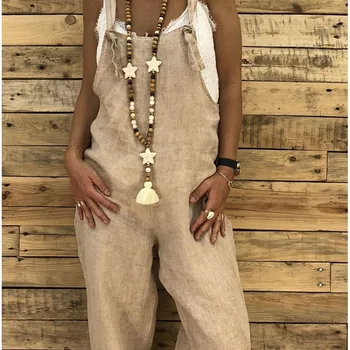

Ladies Loose Jumpsuits Style Ankle-length Rompers Pants Wide Leg Pocket Overalls Casual Jumpsuits