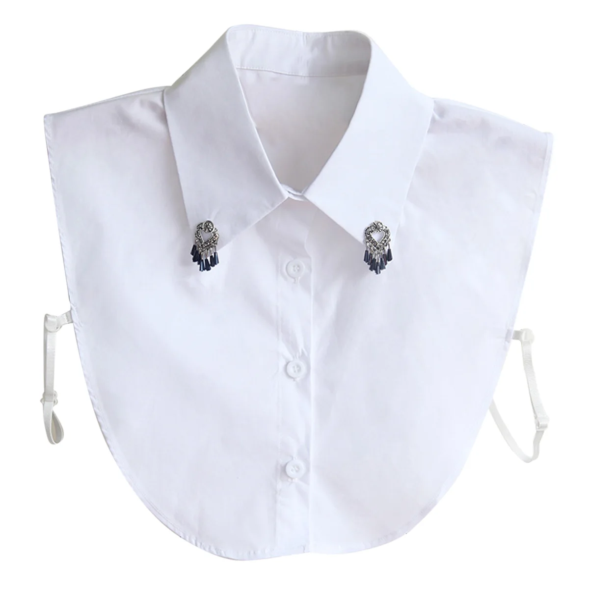 Women Korean Style Fashion Shirt Fake Collar Ladies Detachable Lapel Solid False Blouse Neckwear Clothes Accessories |