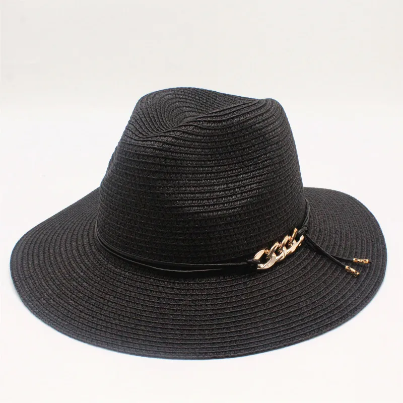 2019 جديد المرأة الطبيعي واسعة حافة لدغ الرافية قبعات من القش هامش النساء عادي كبيرة الشاطئ الصيف الشمس قبعات كبيرة قبعة من القش الفاتحة