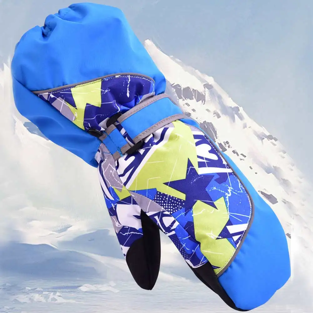 Детские перчатки, зимние теплые ветрозащитные водонепроницаемые перчатки для мальчиков и девочек, утепленные варежки, перчатки для катания на лыжах, сноуборде, для спорта на открытом воздухе