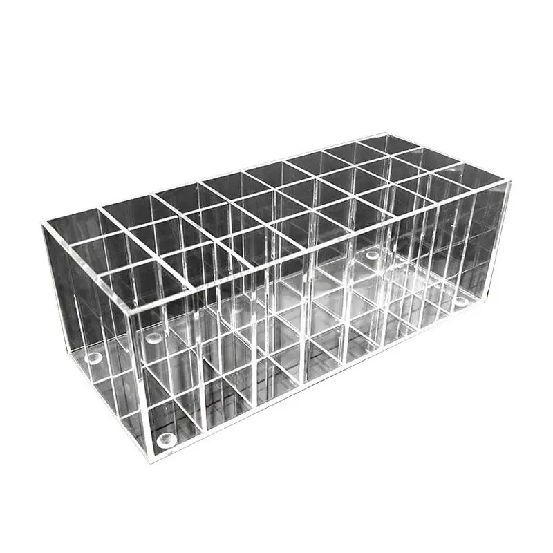 

24-Compartment Transparent Acrylic Lipstick Cosmetics Display Holder Stand Storage Box Easy To Use And Carry