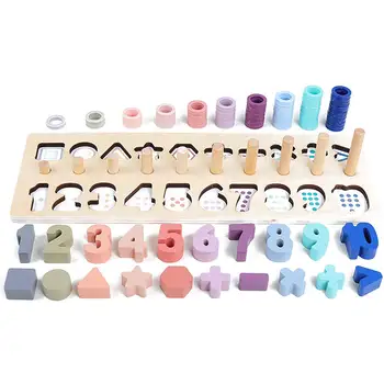 

Preschool Wooden Montessori Toys Count Geometric Shape Cognition Match Baby Early Education Teaching Children Kids Math Toys