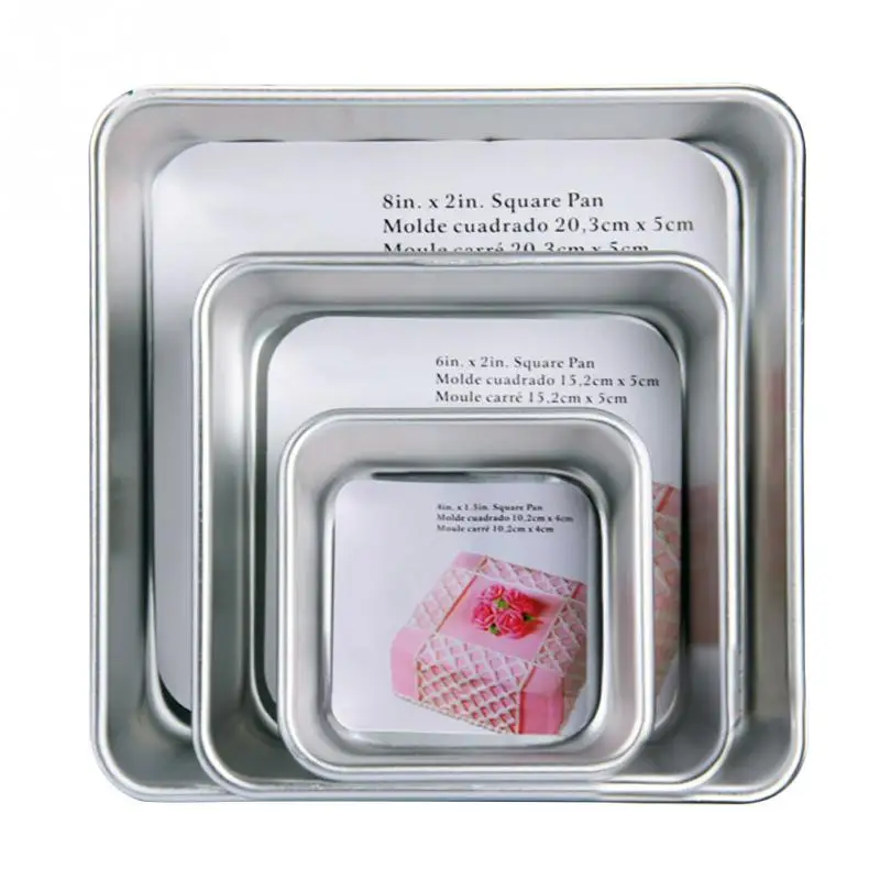 Aluminum Alloy Mousse Square Cake Mold 4/6/8 Inch Cake Mould Bakeware